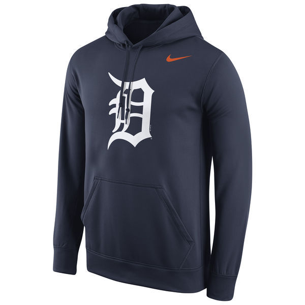 Men's Detroit Tigers Navy Primary Logo Fleece Pullover Hoodie