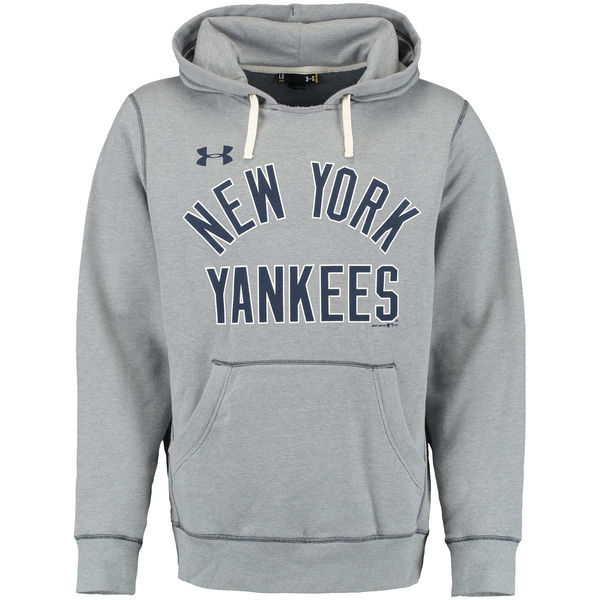 Men's New York Yankees Gray Stitches Fleece Pullover Hoodie