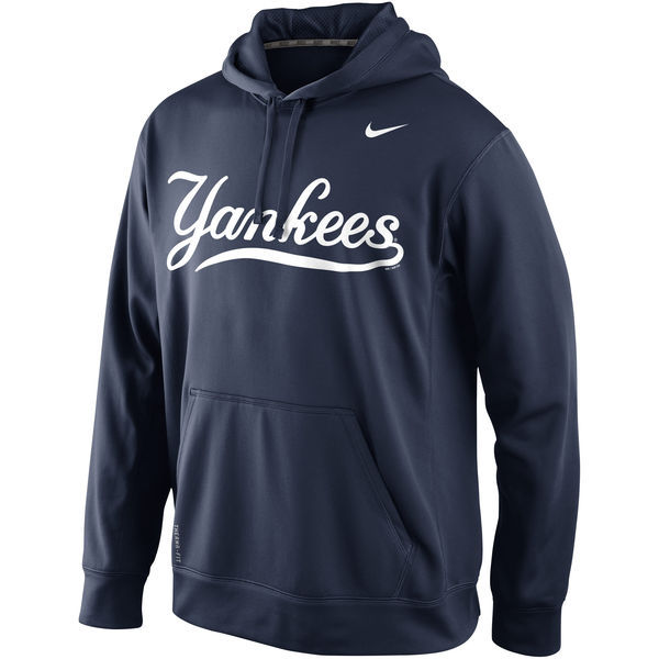 Men's New York Yankees Navy Team Logo Fleece Pullover Hoodie