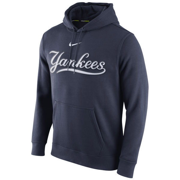 Men's New York Yankees Navy Tri-BLend Fleece Pullover Hoodie