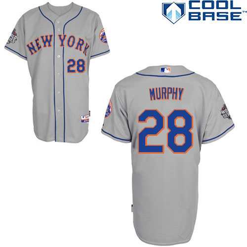 New York Mets #28 Daniel Murphy Gray Road Cool Base Jersey