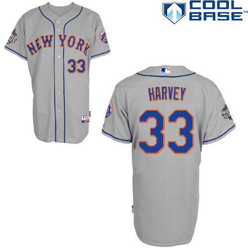 New York Mets #33 Matt Harvey Gray Road Cool Base Jersey