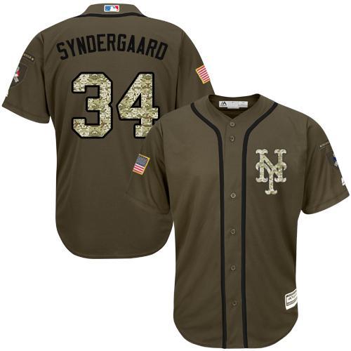 New York Mets #34 Noah Syndergaard Olive Camo Stitched Baseball Jersey