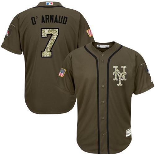 New York Mets #7 Travis d'Arnaud Olive Camo Stitched Baseball Jersey