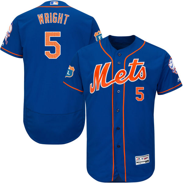 New York Mets #5 David Wright Royal Blue Flexbase Authentic On-Field Spring Training Jersey