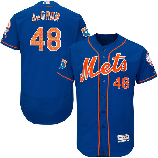 New York Mets #48 Jacob deGrom Royal Blue Authentic Collection On-Field Spring Training Player Jersey