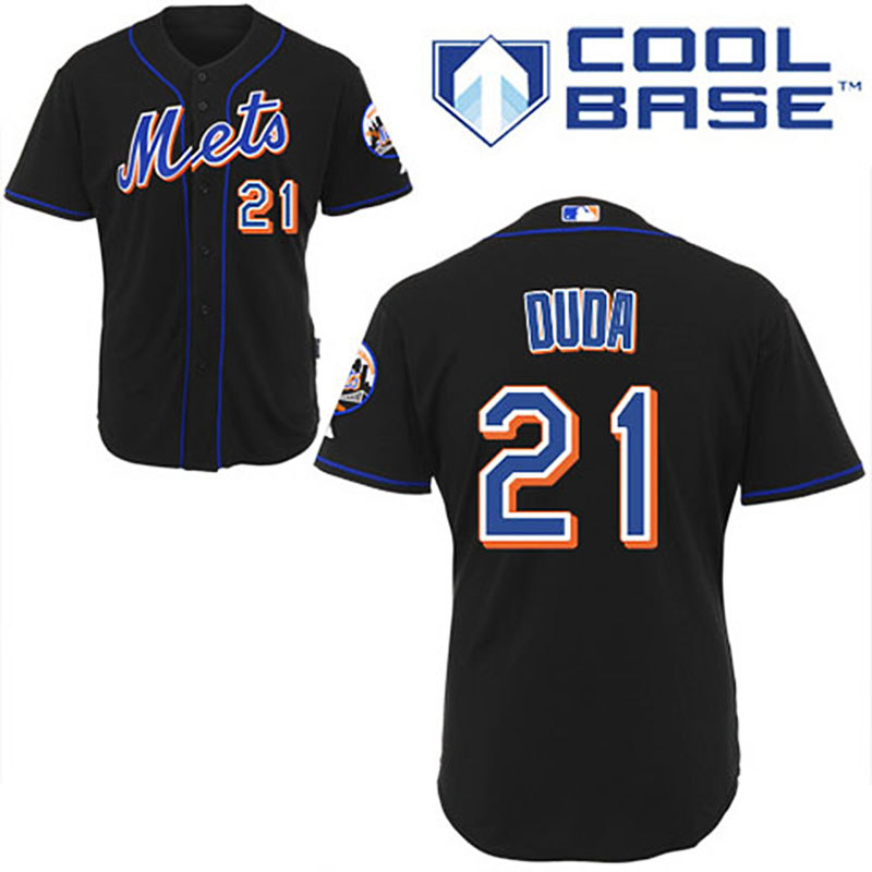 New York Mets #21 Lucas Duda Black Alternate Cool Base Jersey