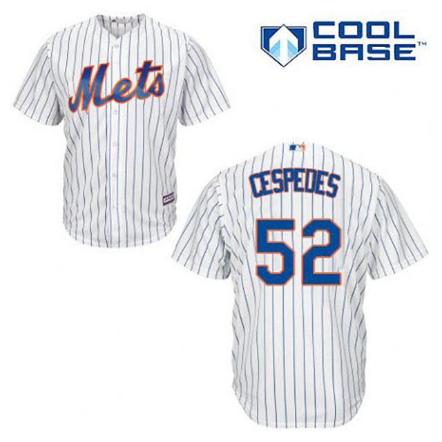 New York Mets #52 Yoenis Cespedes White Cool Base Player Jersey