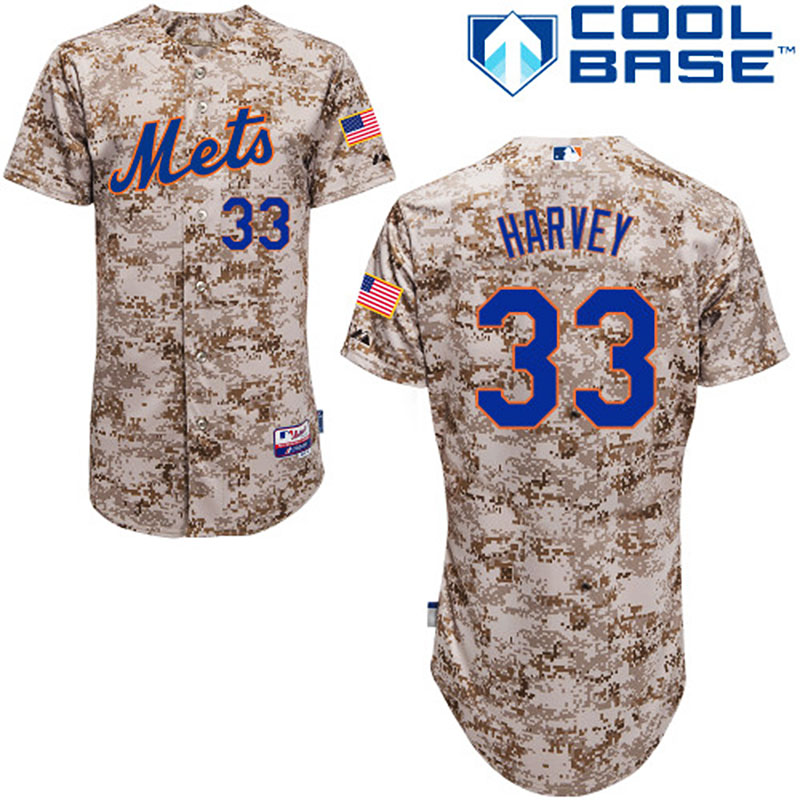 New York Mets #33 Matt Harvey Men's Authentic Camo Alternate Majestic MLB Cool Base Jersey