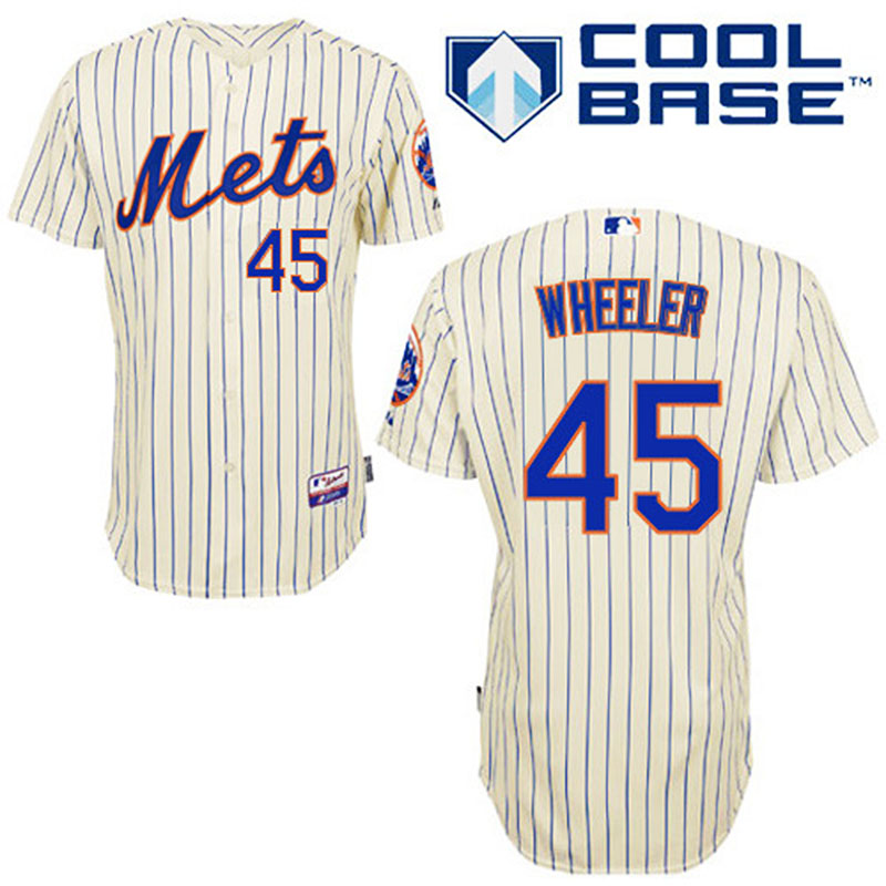 New York Mets #45 Zack Wheeler Men's Authentic Cream Home Majestic MLB Cool Base Jersey