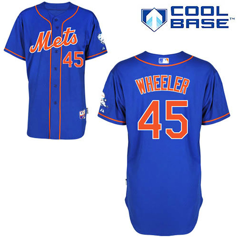 New York Mets #45 Zack Wheeler Men's Authentic Royal Blue Alternate Home Majestic MLB Cool Base Jersey