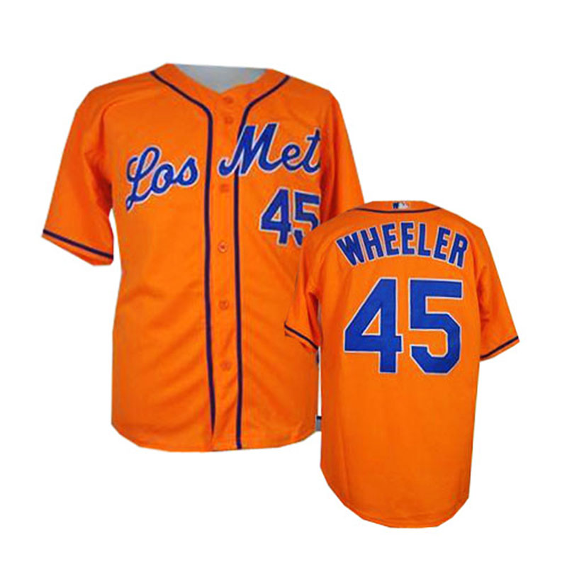 New York Mets #45 Zack Wheeler Men's Authentic Orange Los New York Mets Majestic MLB Cool Base Jersey