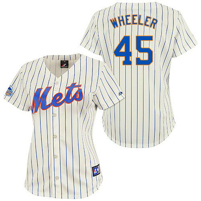 New York Mets #45 Zack Wheeler Women's Authentic Cream Majestic MLB Jersey