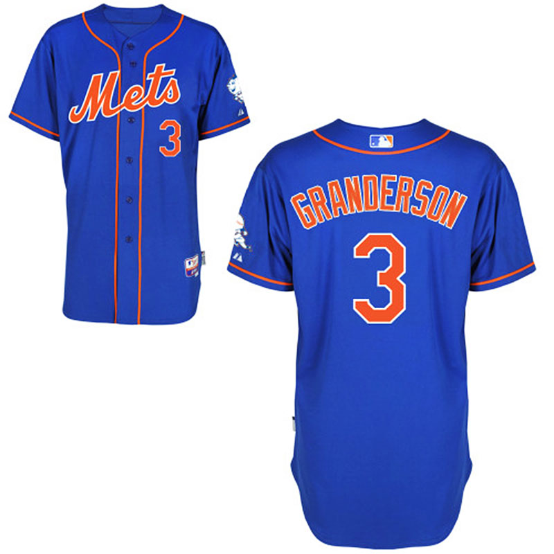 New York Mets #3 Curtis Granderson Men's Authentic Royal Blue Alternate Home Majestic MLB Cool Base Jersey