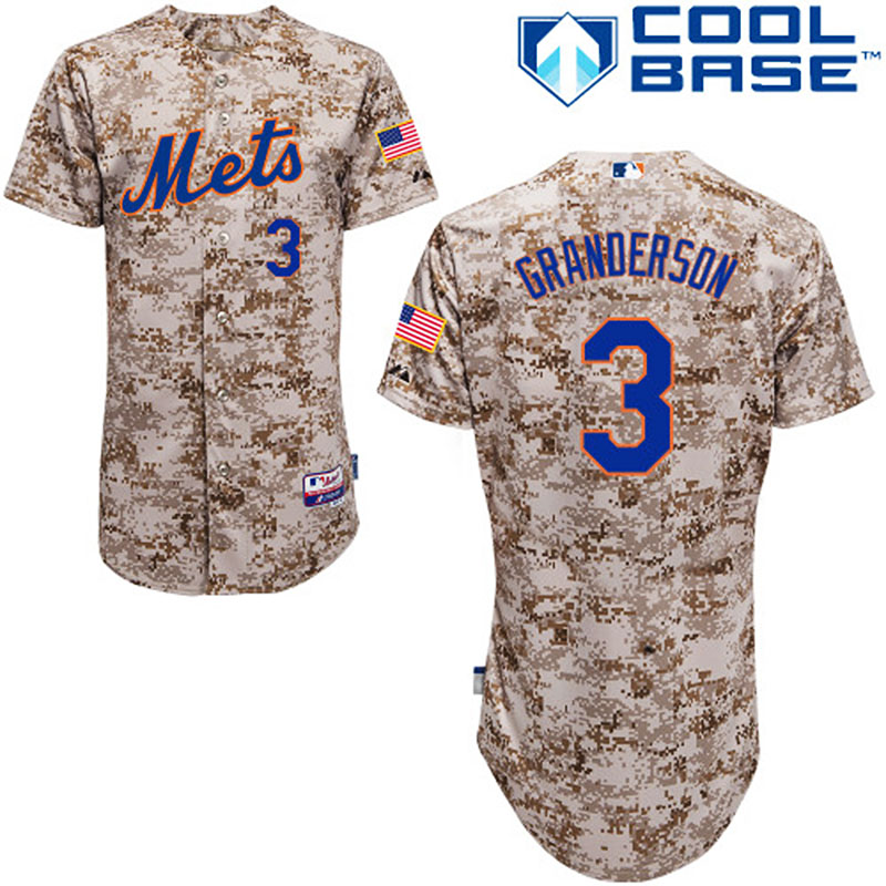 New York Mets #3 Curtis Granderson Men's Authentic Camo Alternate Majestic MLB Cool Base Jersey