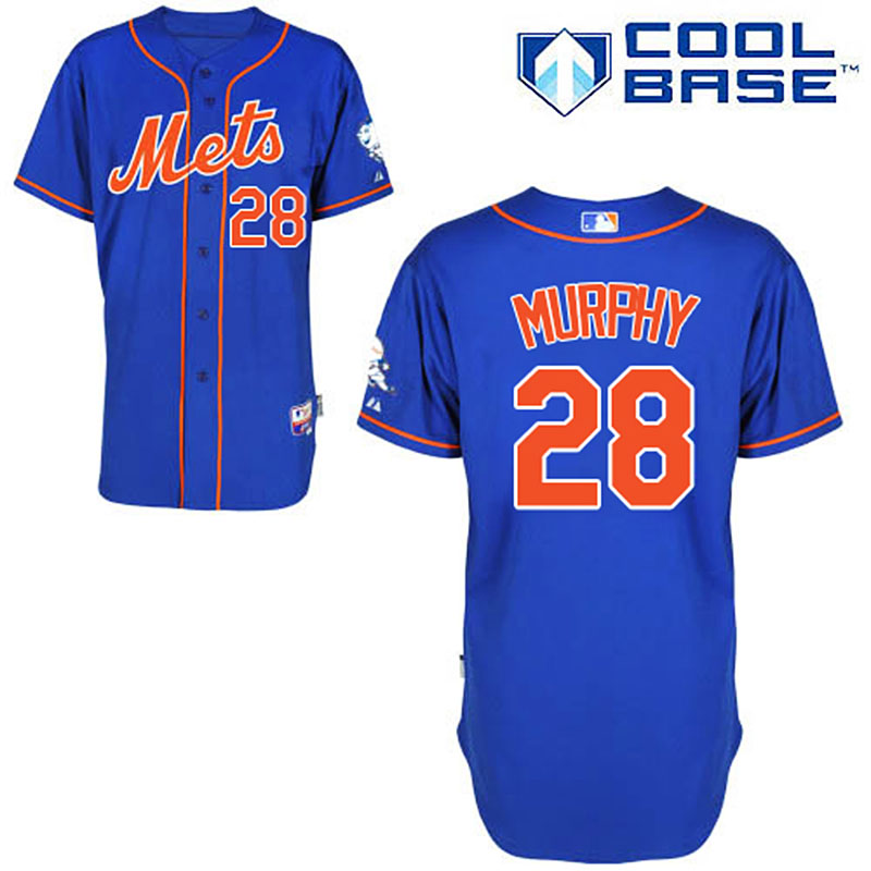 New York Mets #28 Daniel Murphy Men's Authentic Royal Blue Alternate Home Majestic MLB Cool Base Jersey