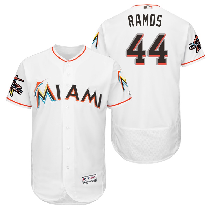 Miami Marlins A.J. Ramos #44 White 2017 All-Star Game Patch Flex Base Jersey