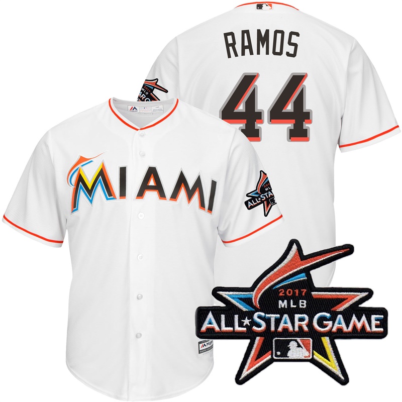 Miami Marlins A.J. Ramos #44 White 2017 All-Star Game Patch Cool Base Jersey