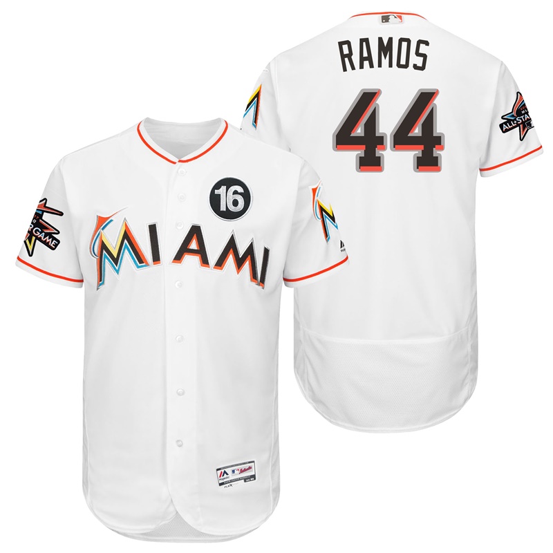 Miami Marlins A.J. Ramos #44 White 2017 All-Star Jose Fernandez Patch Flex Base Jersey