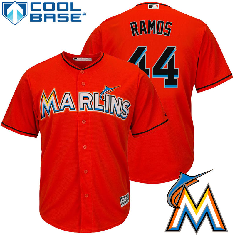 Miami Marlins A.J. Ramos #44 Firebrick Alternate Cool Base Player Jersey