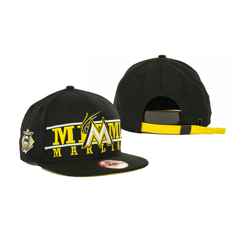 Miami Marlins New Era Black Game Diamond 9FIFTY Fitted Hat