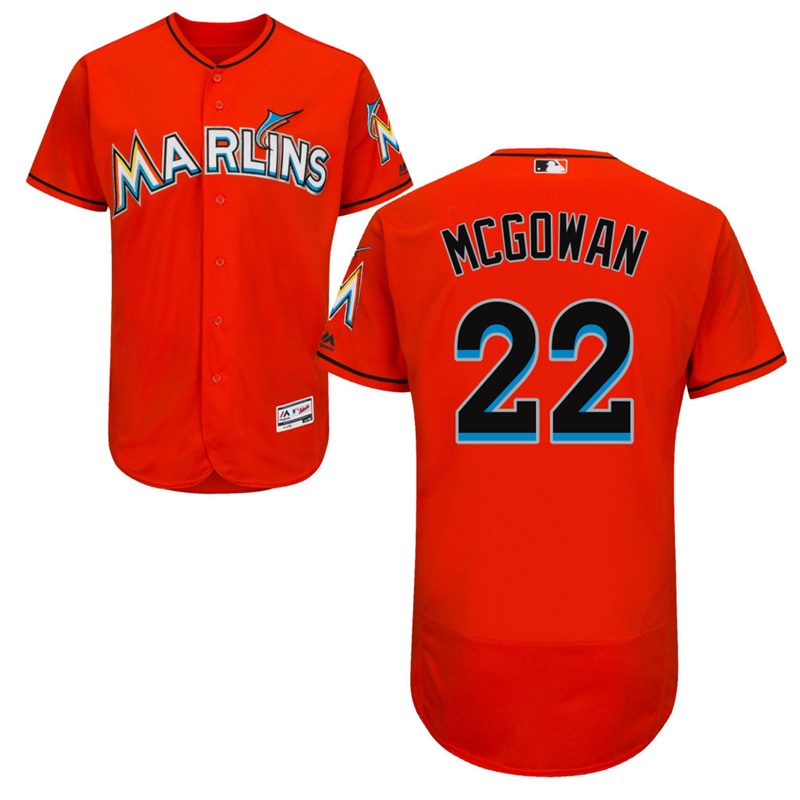 Men Miami Marlins Dustin McGowan #22 Red Alternate Flex Base Jersey