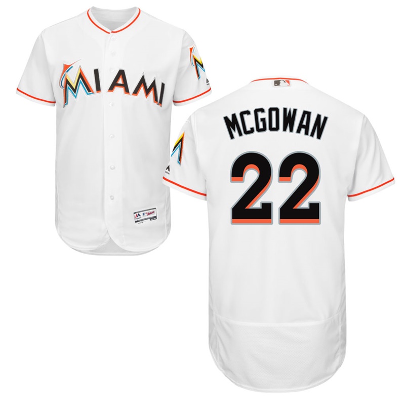 Men Miami Marlins Dustin McGowan #22 White Home Flex Base Jersey