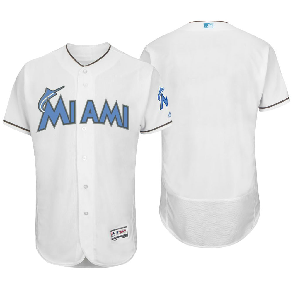 Miami Marlins 2016 Father's Day White Flex Base Team Jersey