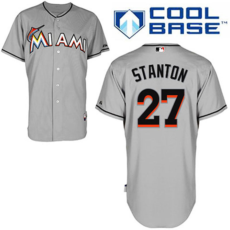 Miami Marlins #27 Giancarlo Stanton Grey 2012 Road Jersey