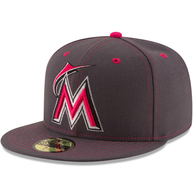 Miami Marlins New Era Graphite 2016 Mother's Day 59FIFTY Fitted Hat