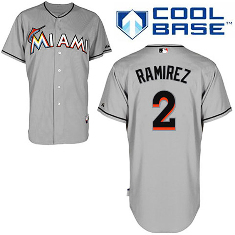 Miami Marlins #2 Hanley Ramirez Grey 2012 Road Jersey