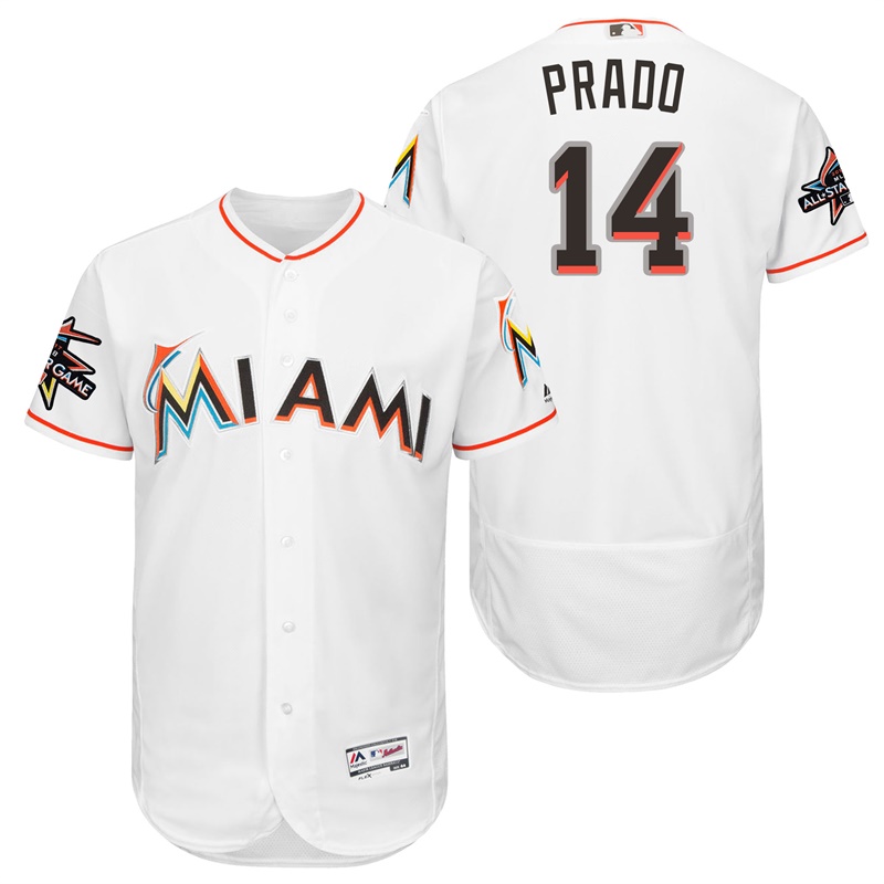 Miami Marlins Martin Prado #14 White 2017 All-Star Game Patch Flex Base Jersey