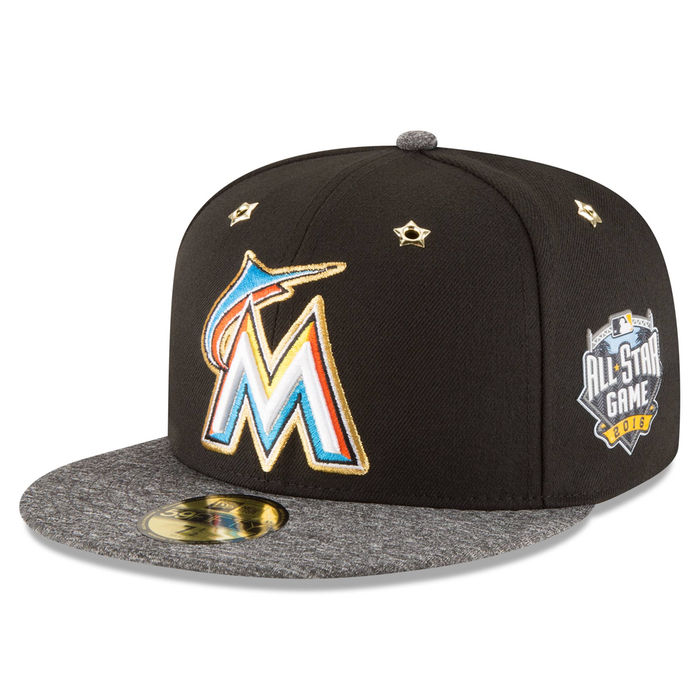 Miami Marlins New Era Black 2016 MLB All-Star Game Patch 59FIFTY Fitted Hat