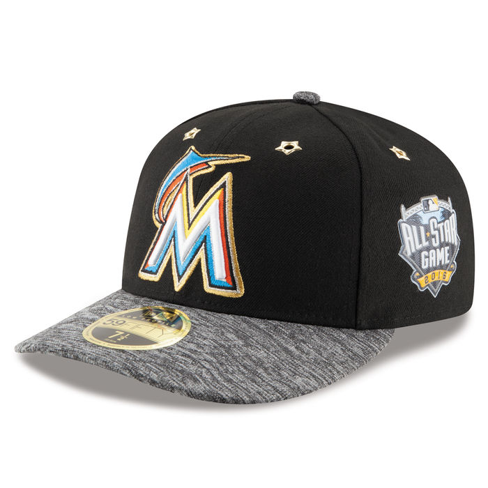 Miami Marlins New Era Black 2016 MLB All-Star Game Patch Low Profile 59FIFTY Fitted Hat