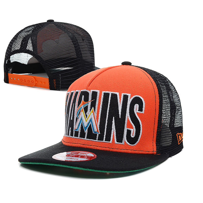 Miami Marlins New Era Orange/Black Trucker 9FIFTY Snapback Adjustable Hat