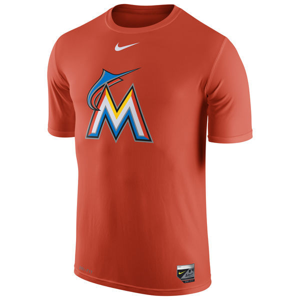 Miami Marlins Orange Authentic Collection Legend Logo 1.5 Performance Dri-FIT T-Shirt