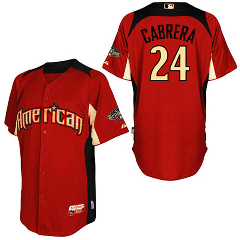 Detroit Tigers #24 Miguel Cabrera American League 2011 All Star BP Red Cool Base Jersey