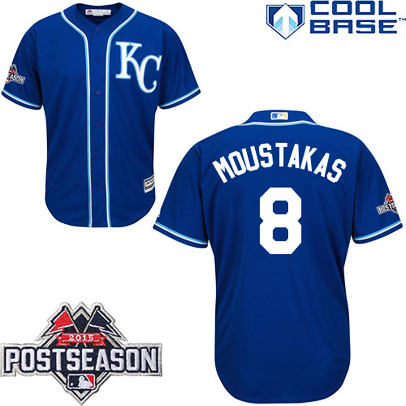 Kansas City Royals Mike Moustakas Postseason Patch Navy Jersey