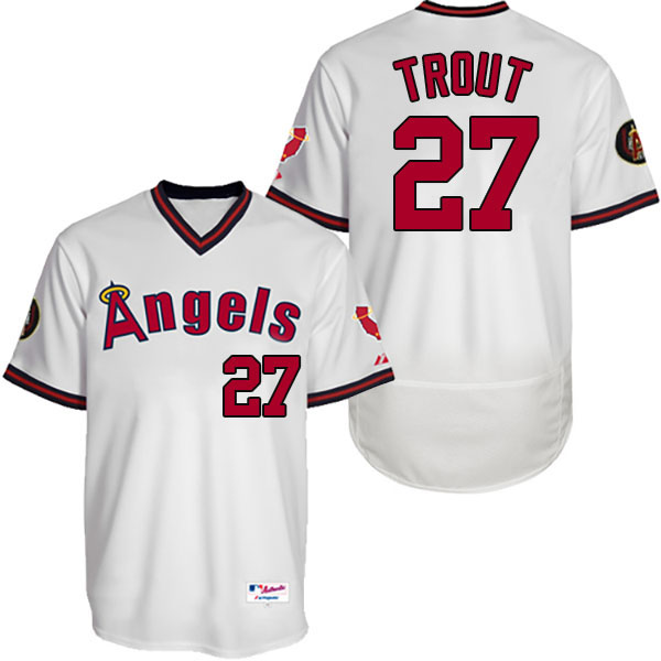 Los Angeles Angels Mike Trout #27 White Authentic Collection Flexbase Player Jersey