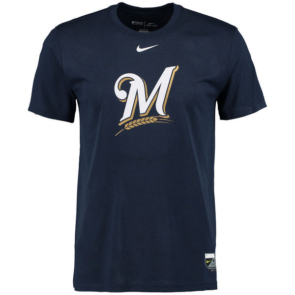 Milwaukee Brewers Navy Authentic Collection Legend Logo 1.5 Performance Dri-FIT T-Shirt