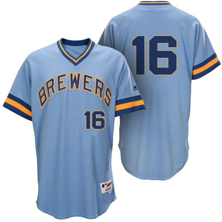 Milwaukee Brewers Domingo Santana #16 Light Blue 1976 Turn Back the Clock Authentic Player Jersey