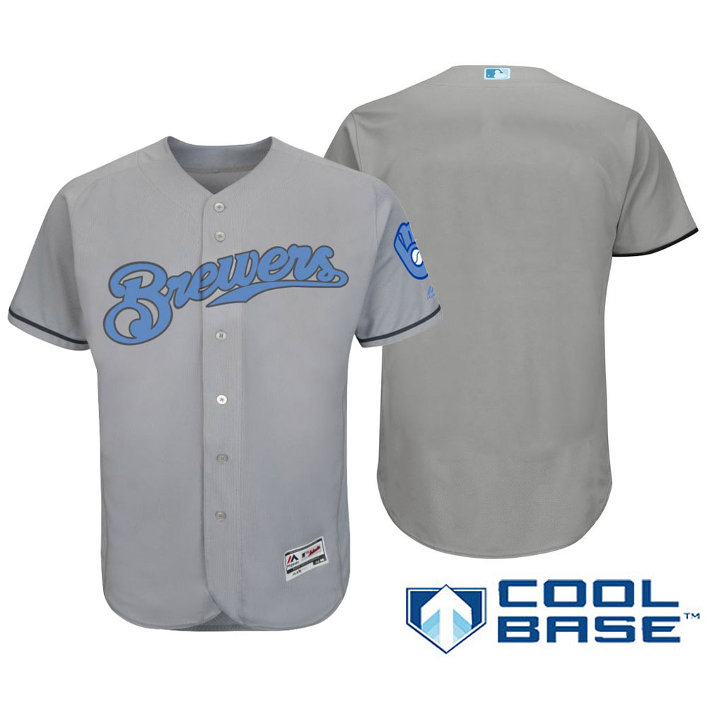 Milwaukee Brewers 2016 Father's Day Gray Cool Base Team Jersey