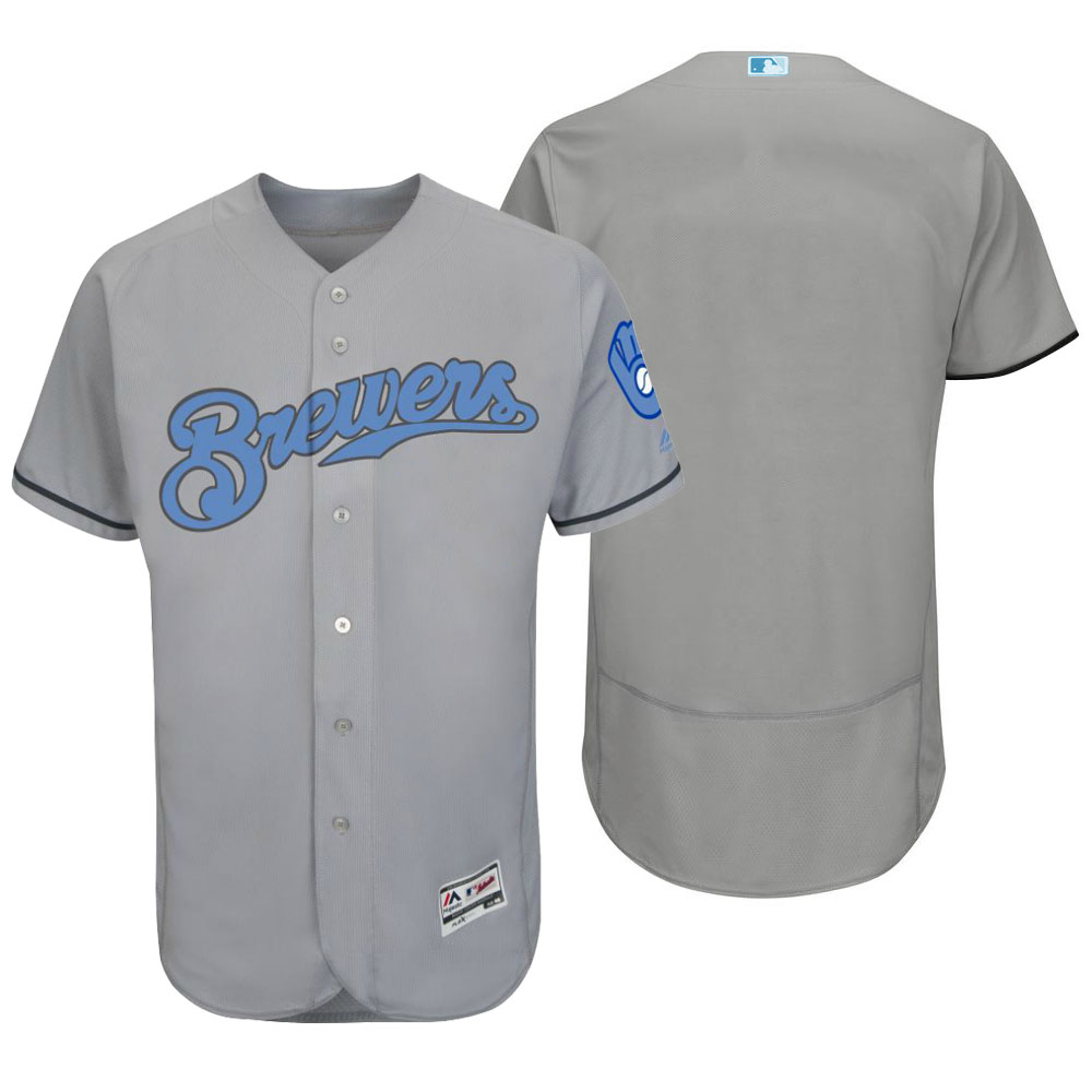 Milwaukee Brewers 2016 Father's Day Gray Flex Base Team Jersey