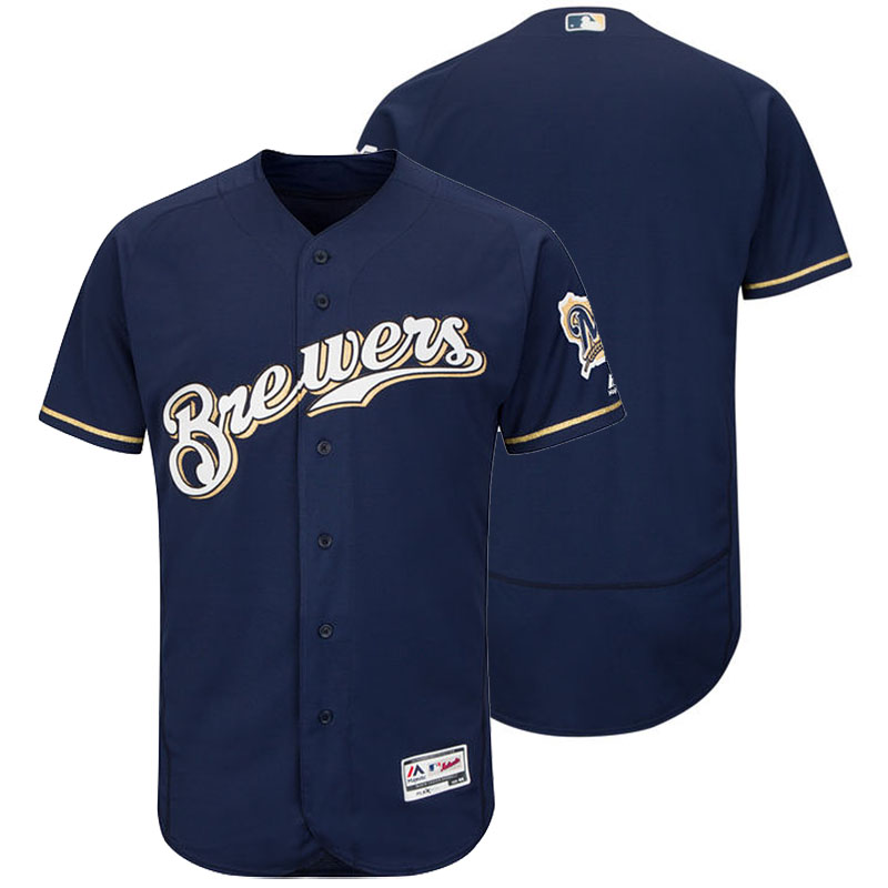 Milwaukee Brewers Navy 2016 Authentic Collection Flexbase Team Jersey