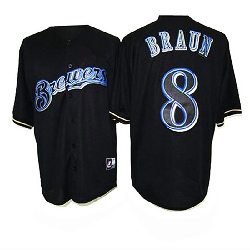 Milwaukee Brewers #8 Ryan Braun Black Fashion Jersey