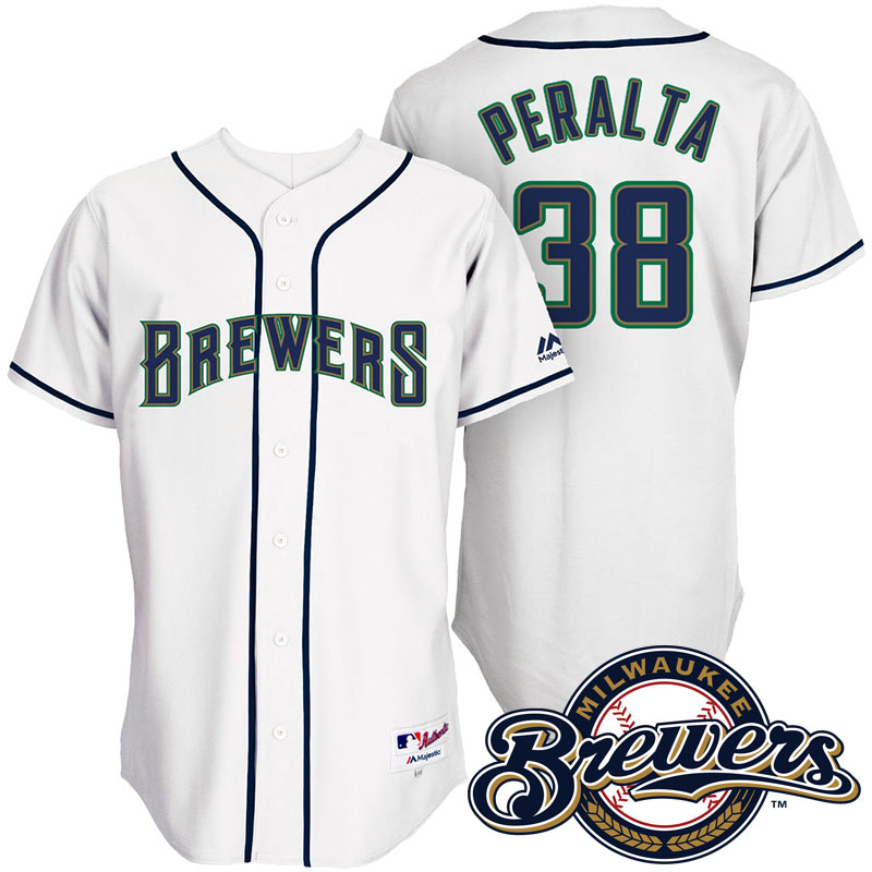 Milwaukee Brewers Wily Peralta #38 White 1994 Turn Back The Clock Throwback Jersey