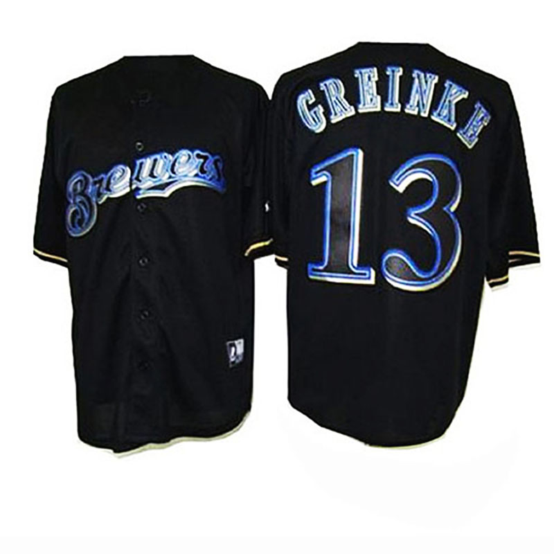 Milwaukee Brewers #13 Zack Greinke Black Fashion Jersey