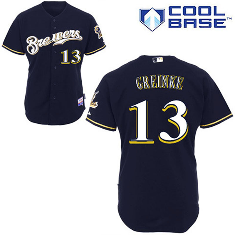 Milwaukee Brewers #13 Zack Greinke Blue Jersey