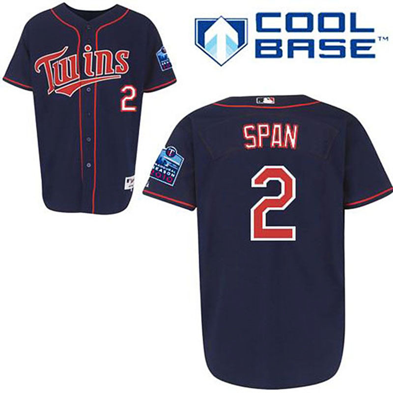 Minnesota Twins #2 Denard Span Navy Blue Jersey