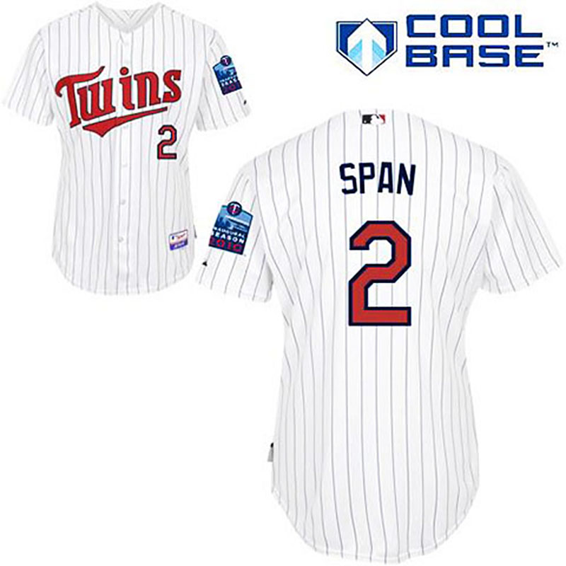 Minnesota Twins #2 Denard Span White Blue Strip Jersey